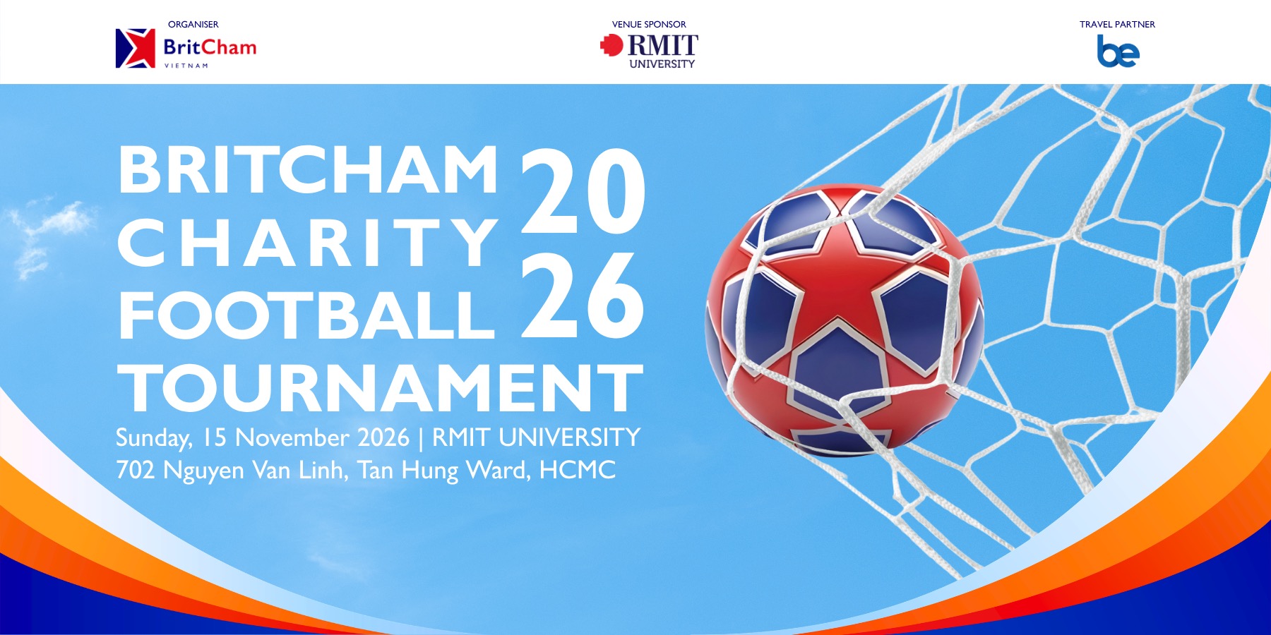 Poster for the BritCham Charity Football Tournament 2026