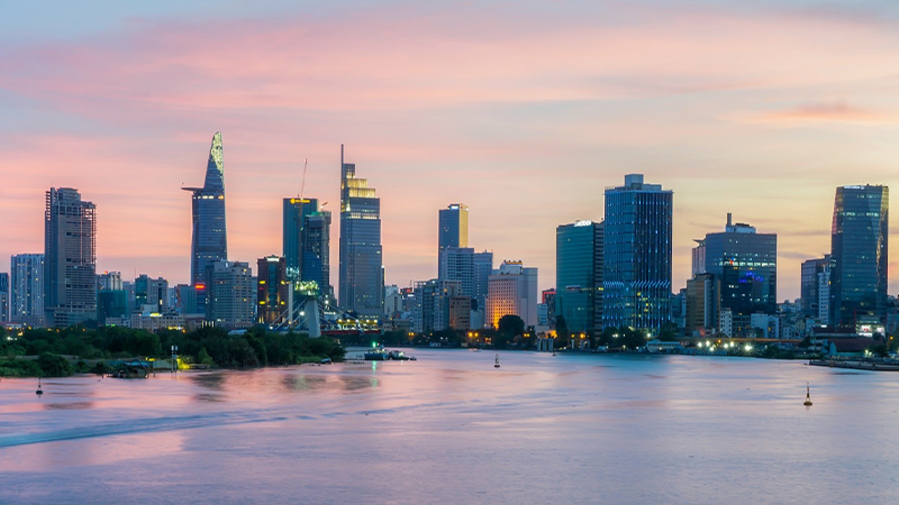 A city skyline at dusk, the image the chamber gives its Professional Services working group